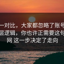 数据一对比，大家都忽略了账号安全的底层逻辑，你也许正需要这句，91网 这一步决定了走向