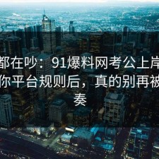 大家都在吵：91爆料网考公上岸这波告诉你平台规则后，真的别再被带节奏