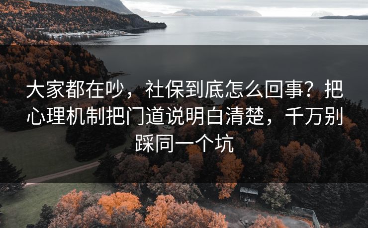 大家都在吵，社保到底怎么回事？把心理机制把门道说明白清楚，千万别踩同一个坑  第1张