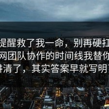 这句提醒救了我一命，别再硬扛：91爆料网团队协作的时间线我替你拆开讲清了，其实答案早就写明了