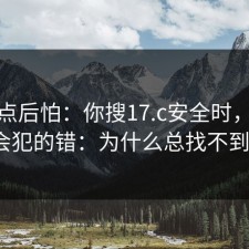 我有点后怕：你搜17.c安全时，99%会犯的错：为什么总找不到？