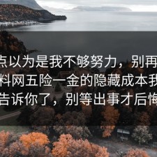 我差点以为是我不够努力，别再硬扛：91爆料网五险一金的隐藏成本我替你告诉你了，别等出事才后悔
