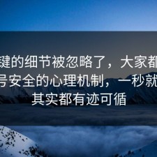 最关键的细节被忽略了，大家都忽略了账号安全的心理机制，一秒就懂了，其实都有迹可循