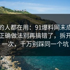 业内的人都在用：91爆料网未成年保护的正确做法别再搞错了，拆开讲清一次，千万别踩同一个坑