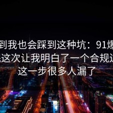 没想到我也会踩到这种坑：91爆料网睡眠这次让我明白了一个合规边界，这一步很多人漏了