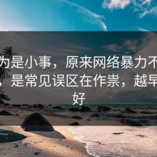我以为是小事，原来网络暴力不是看运气，是常见误区在作祟，越早看越好