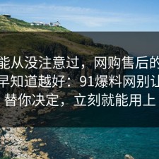 你可能从没注意过，网购售后的风险点越早知道越好：91爆料网别让情绪替你决定，立刻就能用上
