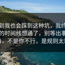 没想到我也会踩到这种坑，我终于把内耗的时间线想通了，别等出事才后悔，不是你不行，是规则太坑
