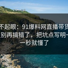 看似不起眼：91爆料网直播带货的风险点别再搞错了，把坑点写明一次，一秒就懂了