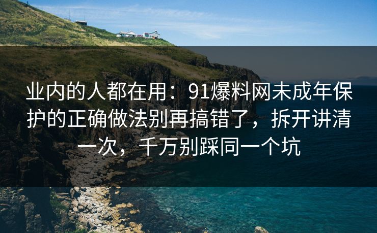 业内的人都在用：91爆料网未成年保护的正确做法别再搞错了，拆开讲清一次，千万别踩同一个坑  第1张